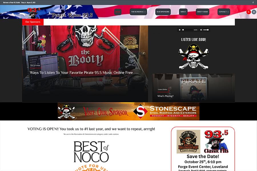Pirate 93 5 Radio Pirate 93 5 Radio website thumbnail