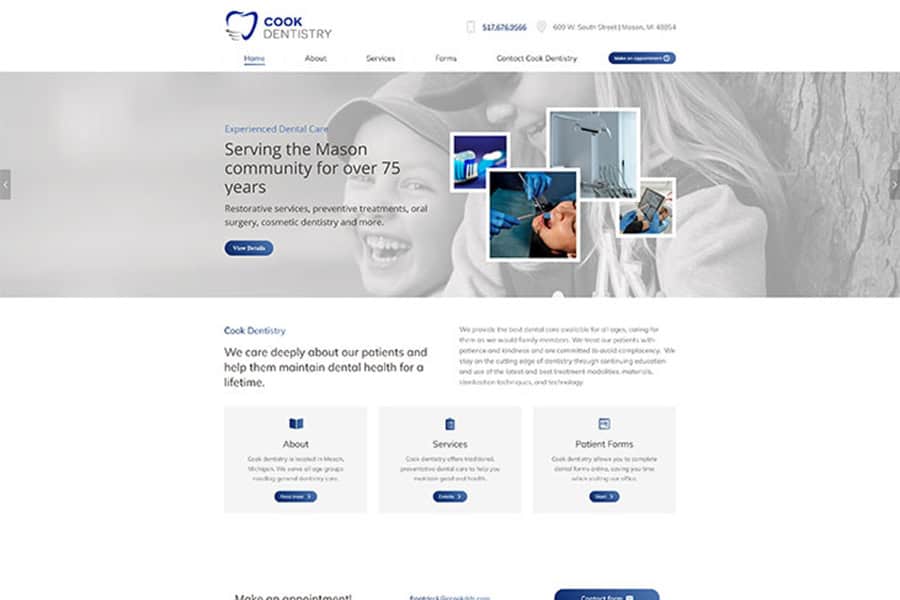 Cook Dentistry Cook Dentistry Mason website thumbnail