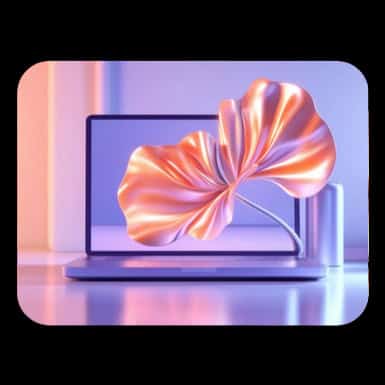 Integrate Ai Web Image showing monitor and blooming design coming out of the monitor - Integrating AI with Web Design