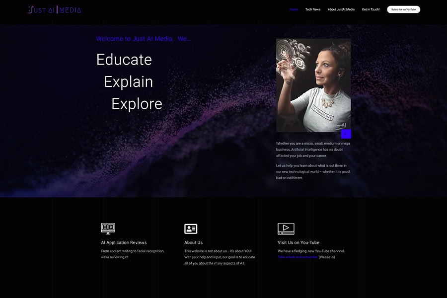 Just Ai Media Just AI Media website thumbnail