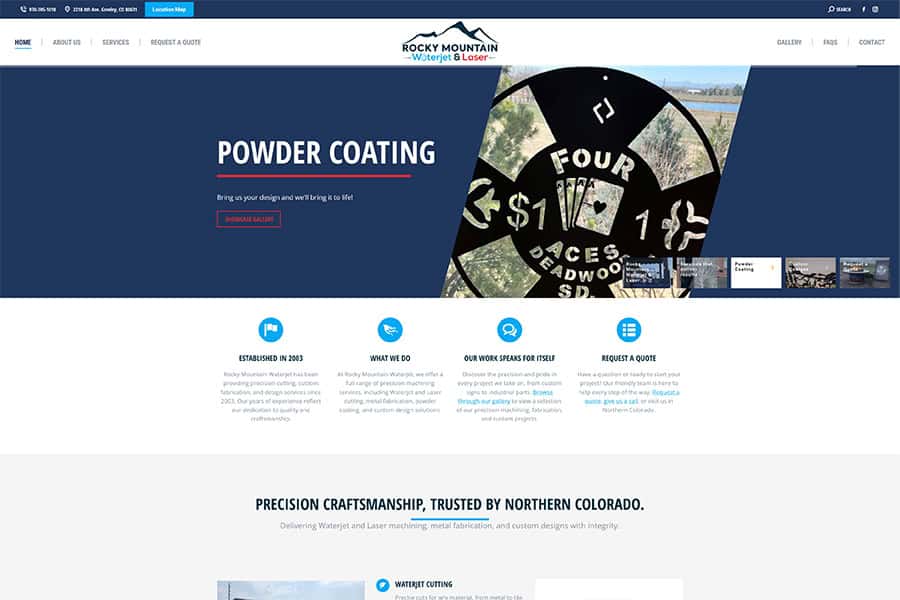 Rocky Mountain WaterJet And Laser Rocky Mountain WaterJet And Laser website thumbnail