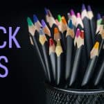 Colorful pencils in a black holder with "Quick Tips" text on a dark background, emphasizing creative ideas and advice for small businesses and digital solutions from Brandesigns Web Solutions.